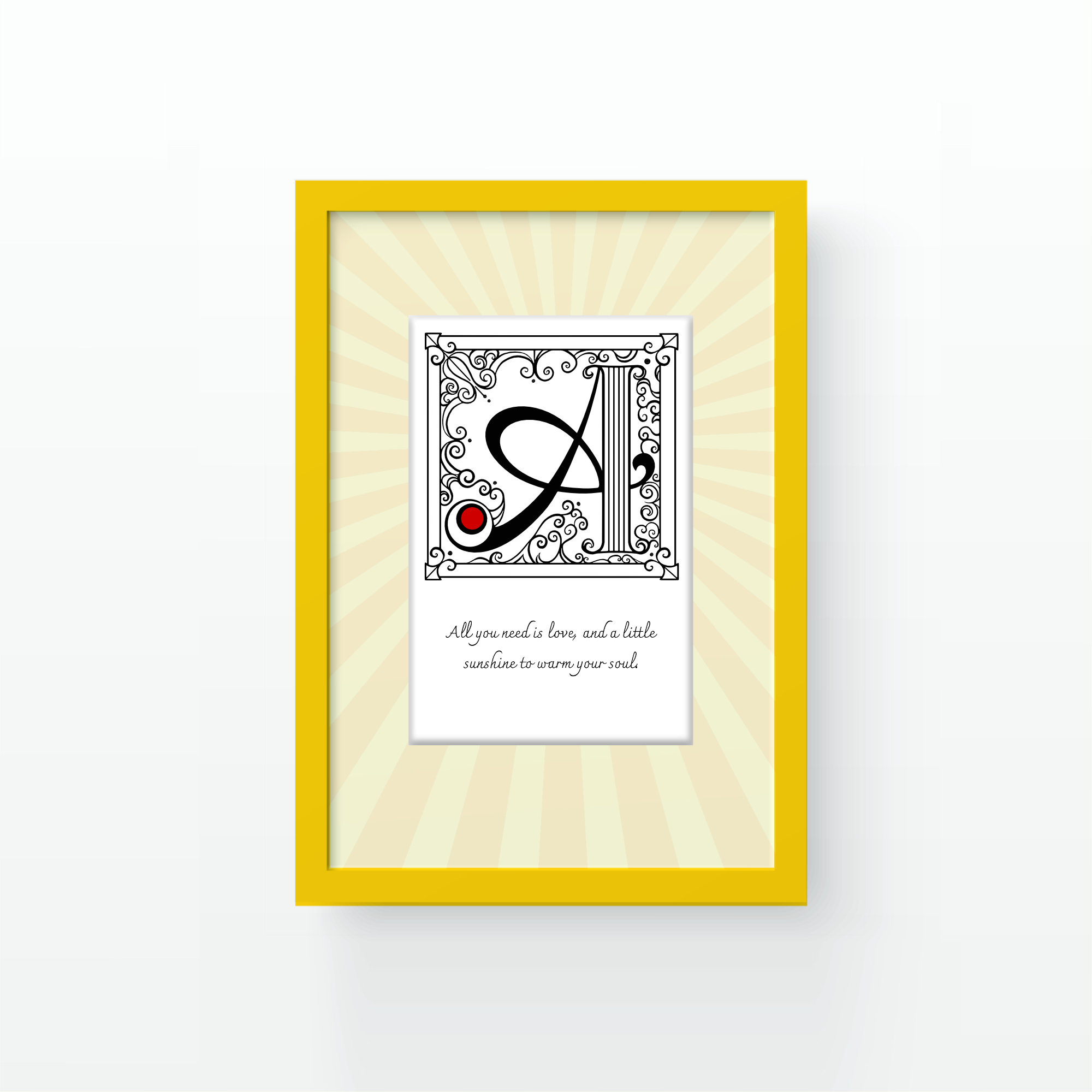 Monogram with message wall art - Image 3