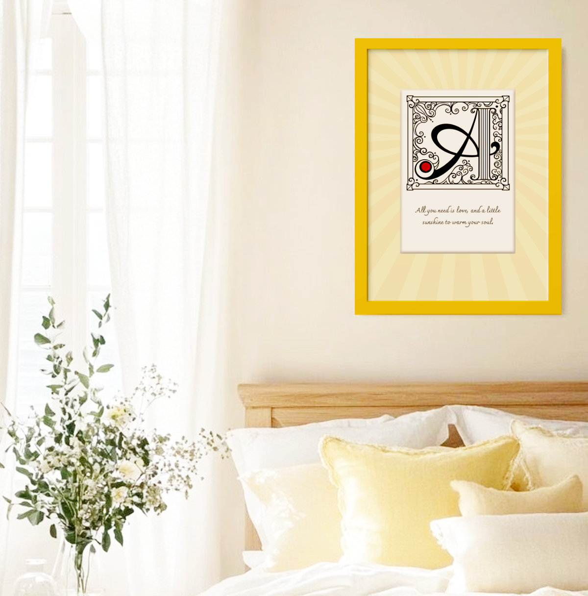 Monogram with message wall art - Image 4