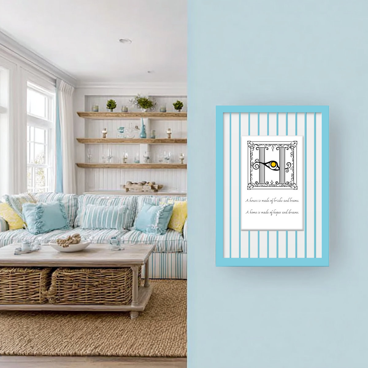Monogram with message wall art - Image 2